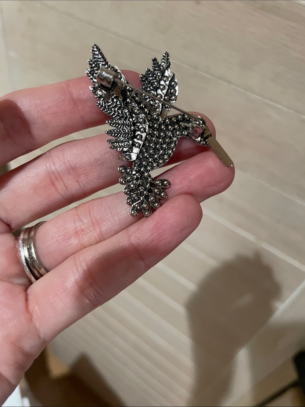 Rainbow Hummingbird Brooch - Picture 3 of 4